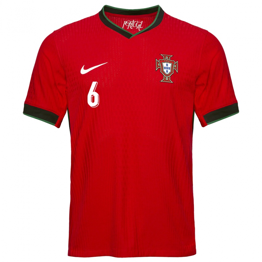 Kinderen Portugal Tiago Dantas #6 Rood Thuisshirt Thuistenue 24-26 T-Shirt België