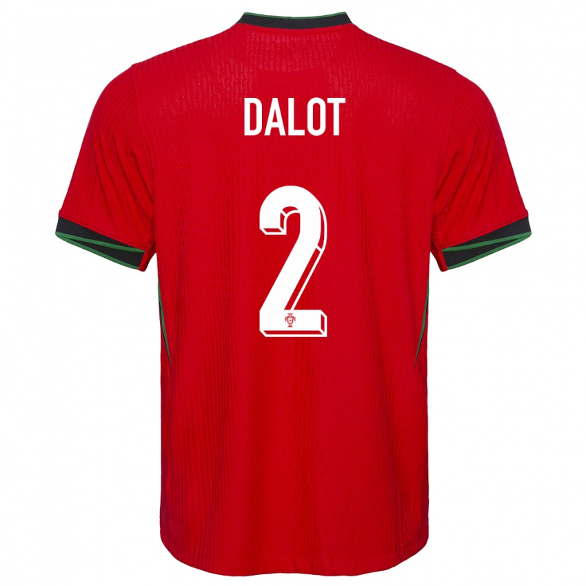 Enfant Maillot Portugal Diogo Dalot #2 Rouge Tenues Domicile 24-26 T-Shirt Belgique