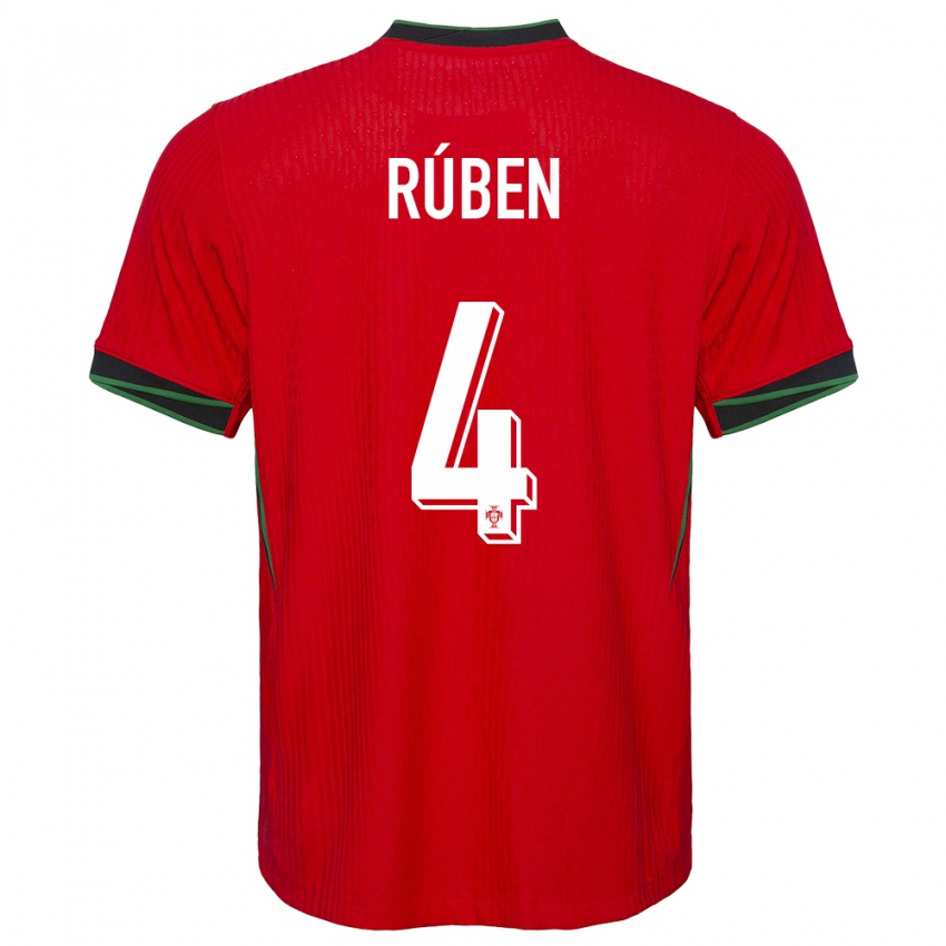 Kinderen Portugal Ruben Dias #4 Rood Thuisshirt Thuistenue 24-26 T-Shirt België