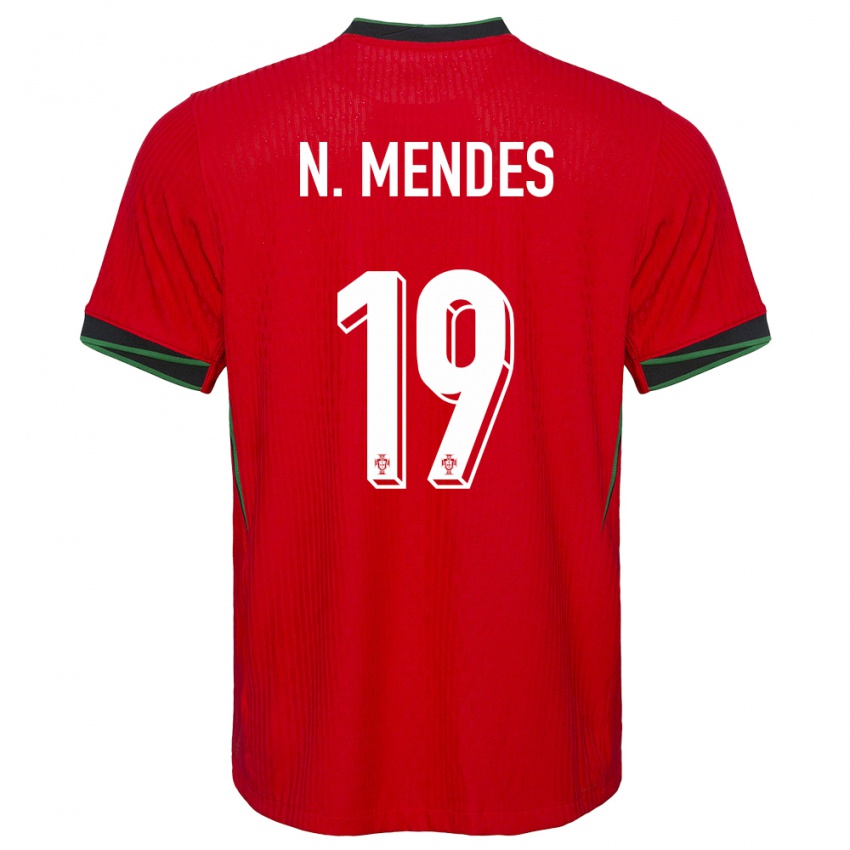 Enfant Maillot Portugal Nuno Mendes #19 Rouge Tenues Domicile 24-26 T-Shirt Belgique