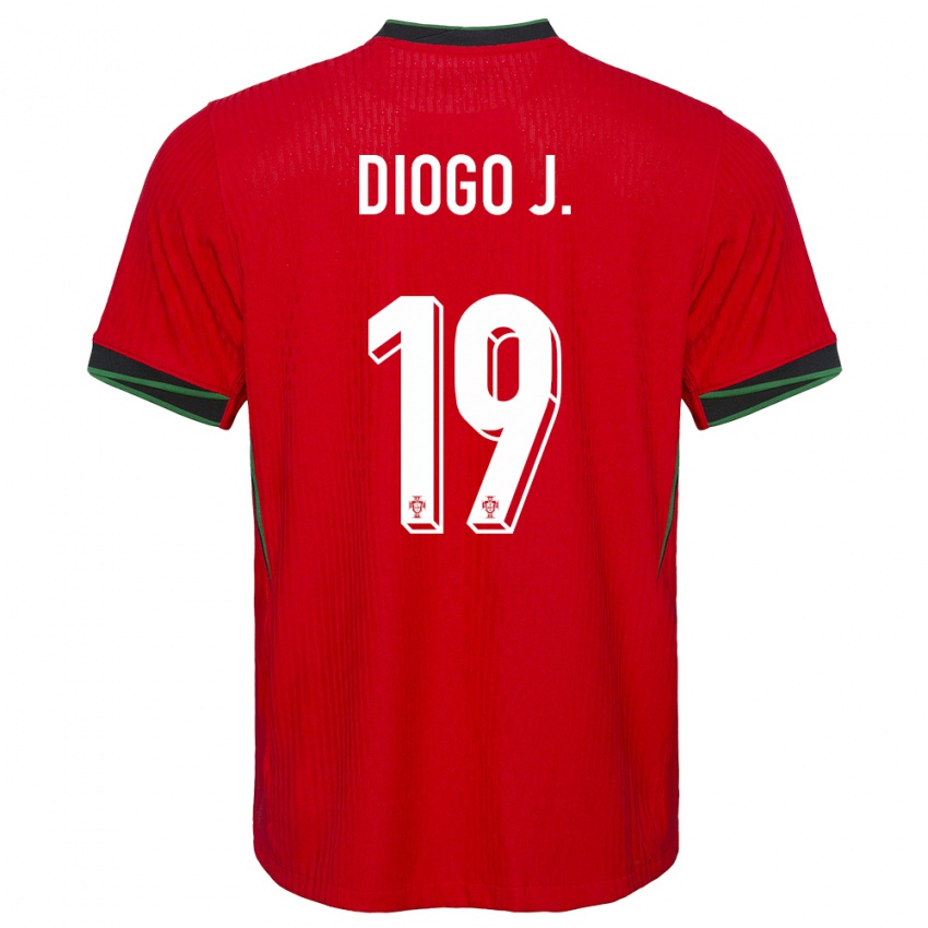 Enfant Maillot Portugal Diogo Jota #19 Rouge Tenues Domicile 24-26 T-Shirt Belgique