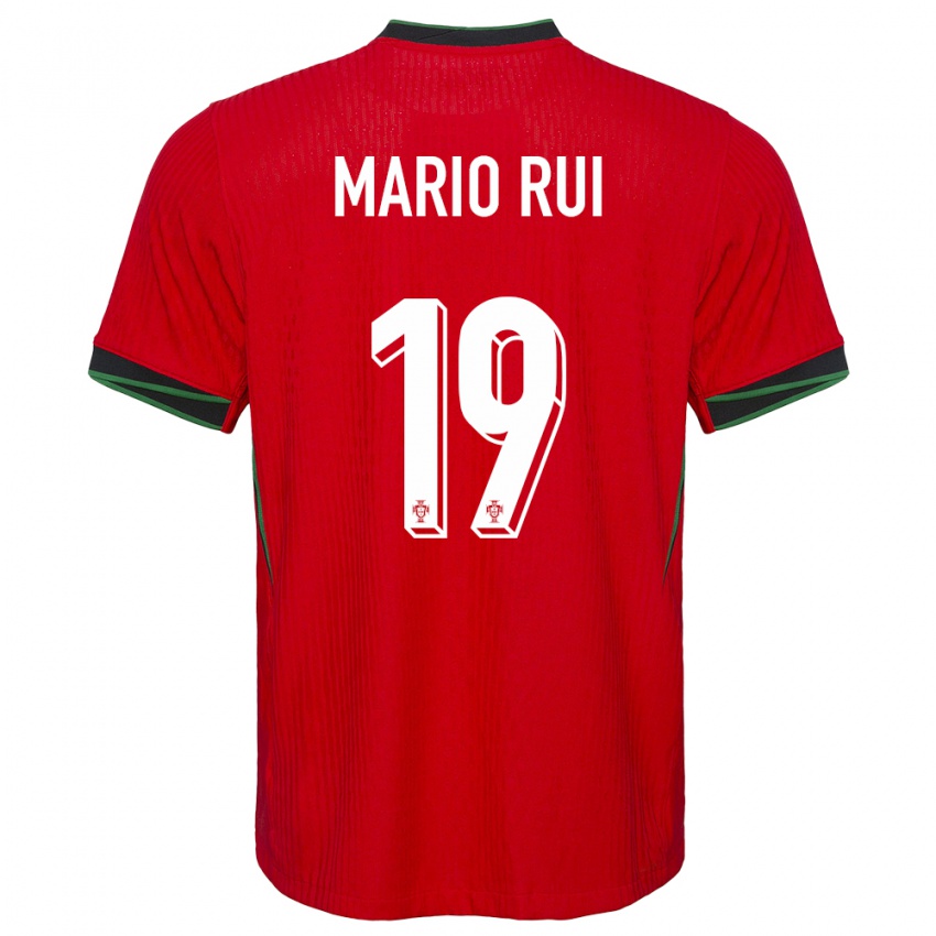 Enfant Maillot Portugal Mario Rui #19 Rouge Tenues Domicile 24-26 T-Shirt Belgique