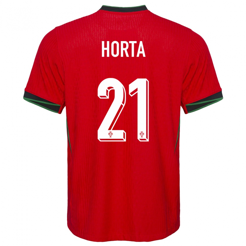 Enfant Maillot Portugal Ricardo Horta #21 Rouge Tenues Domicile 24-26 T-Shirt Belgique