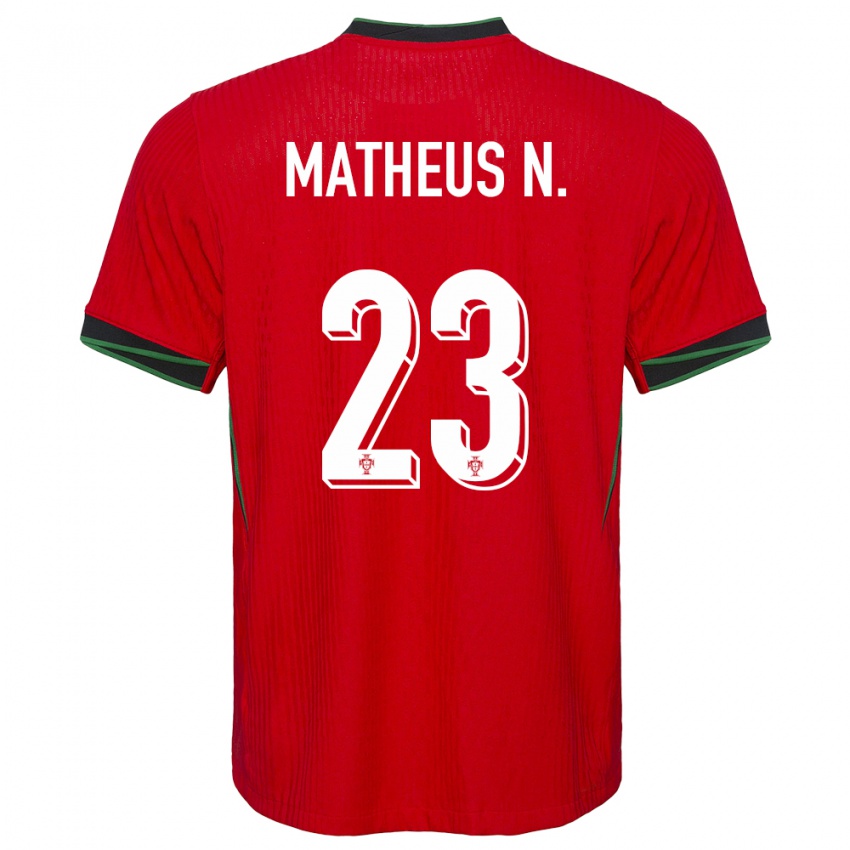 Enfant Maillot Portugal Matheus Nunes #23 Rouge Tenues Domicile 24-26 T-Shirt Belgique