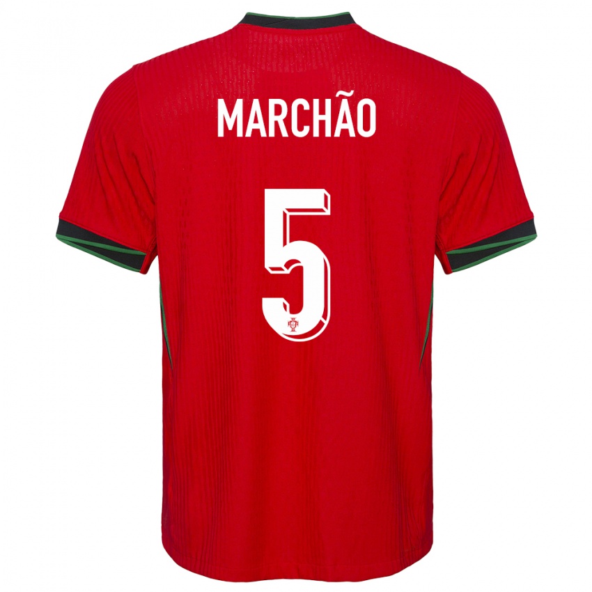 Enfant Maillot Portugal Joana Marchao #5 Rouge Tenues Domicile 24-26 T-Shirt Belgique