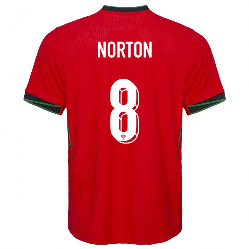 Enfant Maillot Portugal Andreia Norton #8 Rouge Tenues Domicile 24-26 T-Shirt Belgique