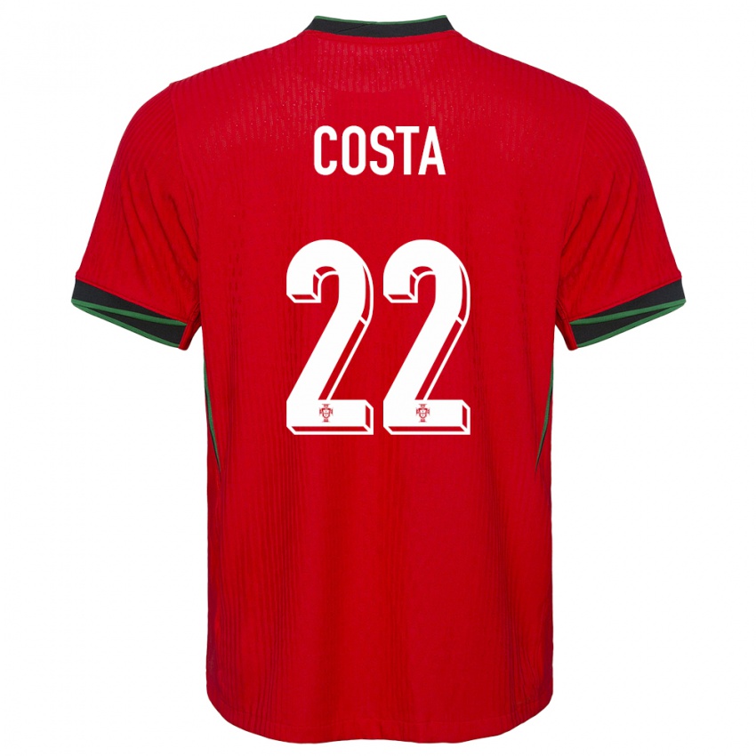 Enfant Maillot Portugal Rute Costa #22 Rouge Tenues Domicile 24-26 T-Shirt Belgique
