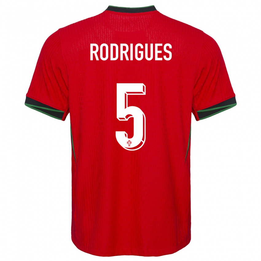 Enfant Maillot Portugal Rafael Rodrigues #5 Rouge Tenues Domicile 24-26 T-Shirt Belgique