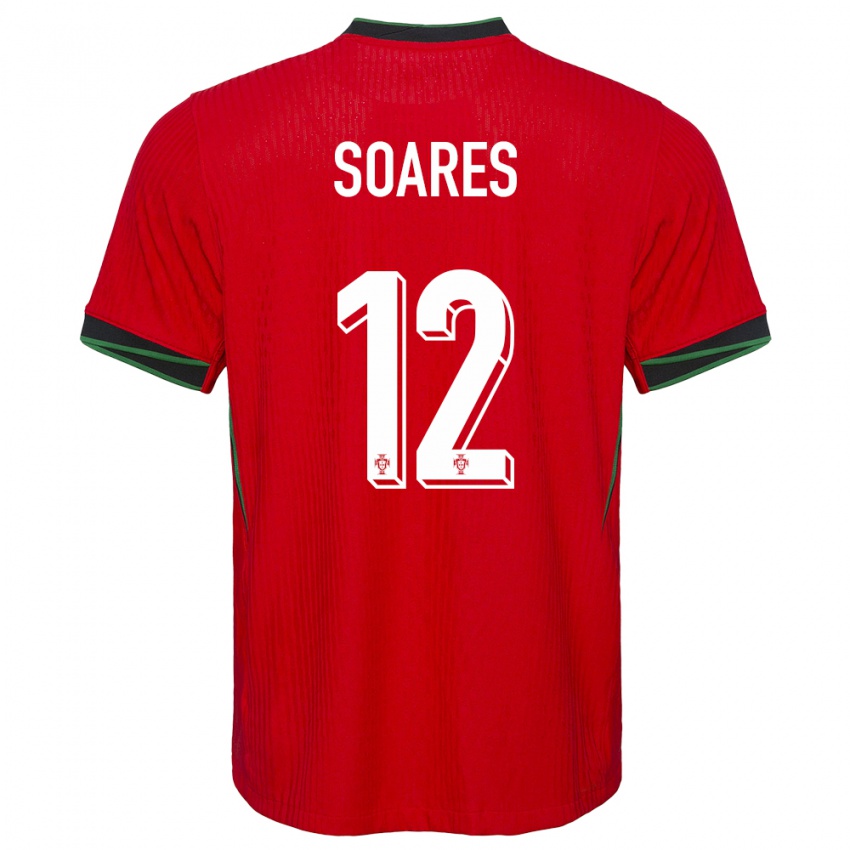 Enfant Maillot Portugal Samuel Soares #12 Rouge Tenues Domicile 24-26 T-Shirt Belgique