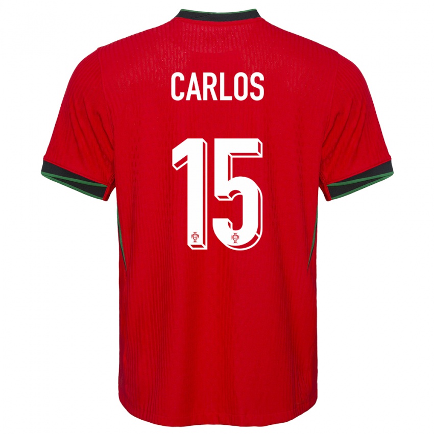 Enfant Maillot Portugal Ze Carlos #15 Rouge Tenues Domicile 24-26 T-Shirt Belgique