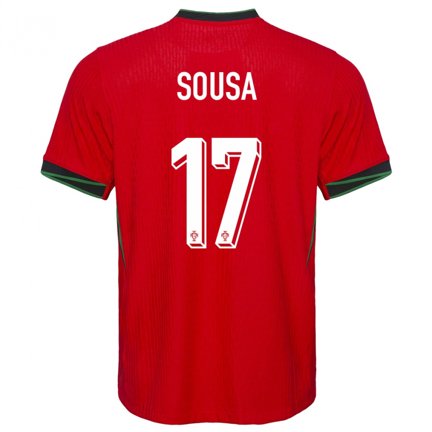 Enfant Maillot Portugal Vasco Sousa #17 Rouge Tenues Domicile 24-26 T-Shirt Belgique