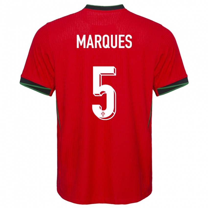Enfant Maillot Portugal Martim Marques #5 Rouge Tenues Domicile 24-26 T-Shirt Belgique