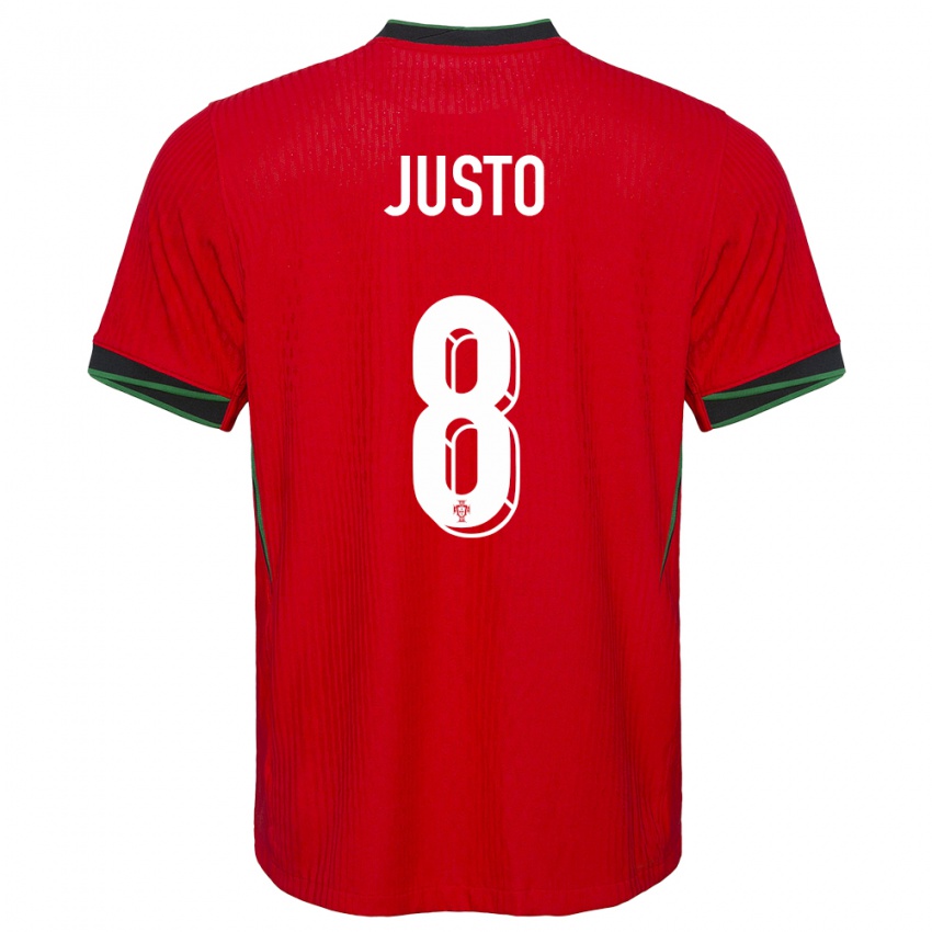 Enfant Maillot Portugal Samuel Justo #8 Rouge Tenues Domicile 24-26 T-Shirt Belgique