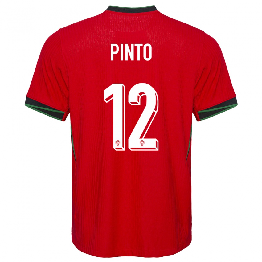 Enfant Maillot Portugal Diogo Pinto #12 Rouge Tenues Domicile 24-26 T-Shirt Belgique