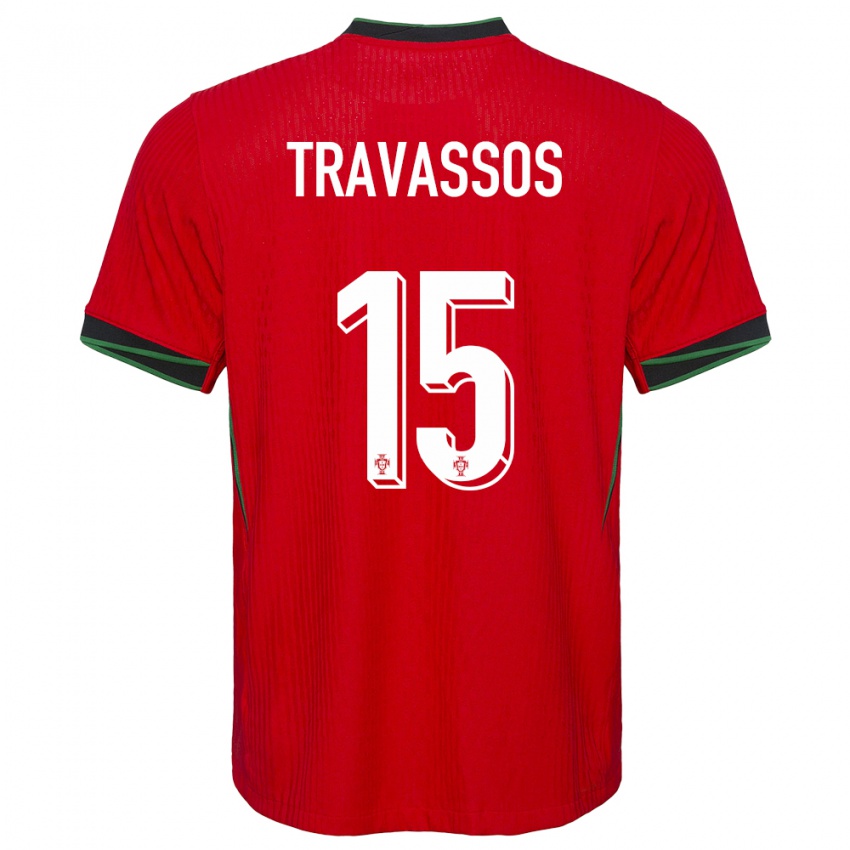 Enfant Maillot Portugal Diogo Travassos #15 Rouge Tenues Domicile 24-26 T-Shirt Belgique