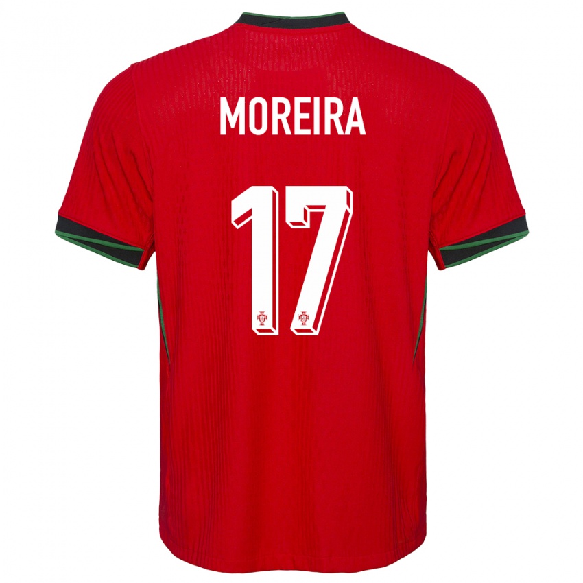 Enfant Maillot Portugal Afonso Moreira #17 Rouge Tenues Domicile 24-26 T-Shirt Belgique