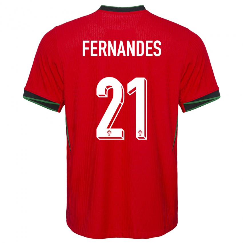 Enfant Maillot Portugal Mateus Fernandes #21 Rouge Tenues Domicile 24-26 T-Shirt Belgique