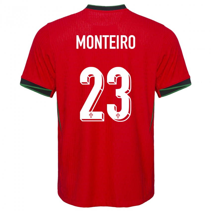 Enfant Maillot Portugal David Monteiro #23 Rouge Tenues Domicile 24-26 T-Shirt Belgique