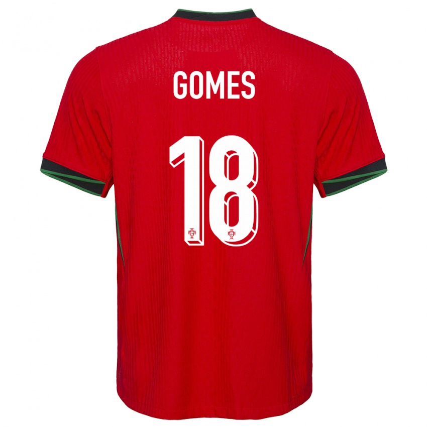 Enfant Maillot Portugal Andre Gomes #18 Rouge Tenues Domicile 24-26 T-Shirt Belgique