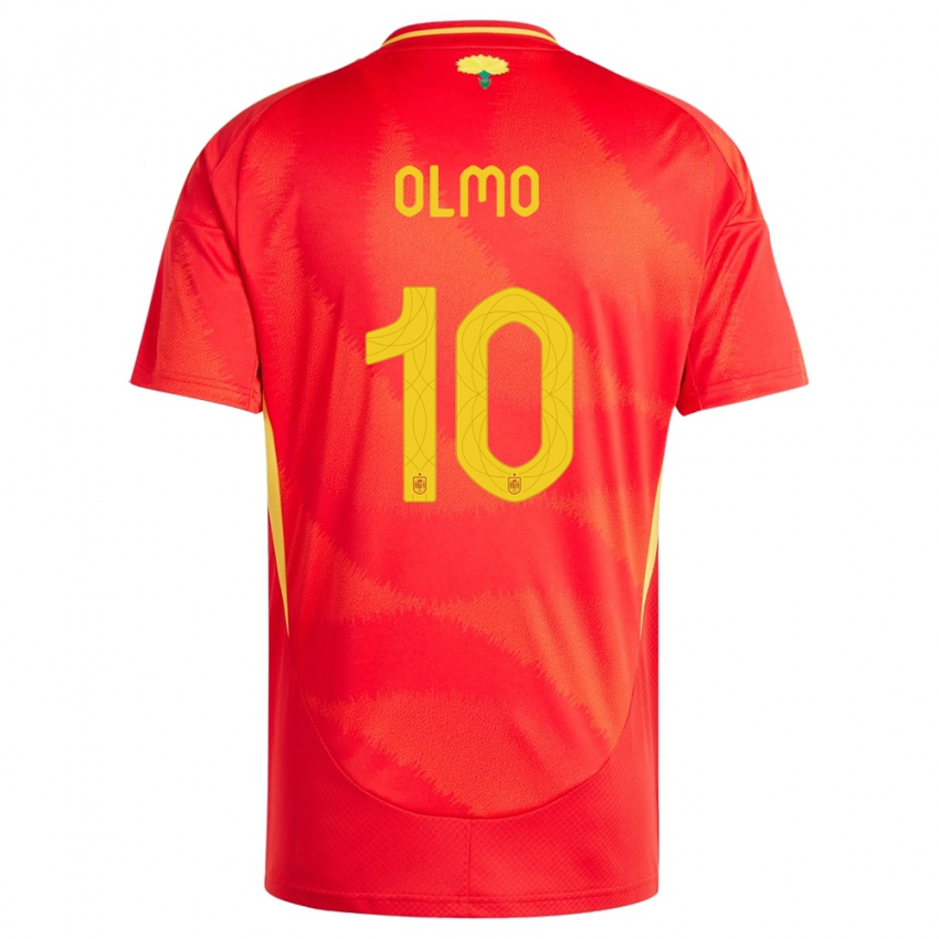 Kinderen Spanje Dani Olmo #10 Rood Thuisshirt Thuistenue 24-26 T-Shirt België