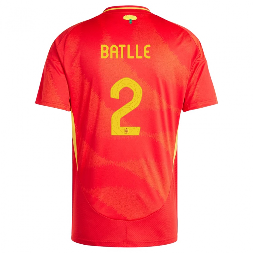 Kinder Spanien Ona Batlle #2 Rot Heimtrikot Trikot 24-26 T-Shirt Belgien