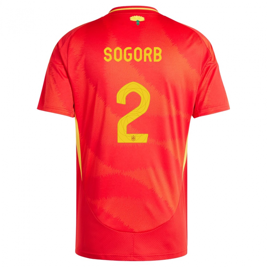 Kinderen Spanje Carles Sogorb #2 Rood Thuisshirt Thuistenue 24-26 T-Shirt België