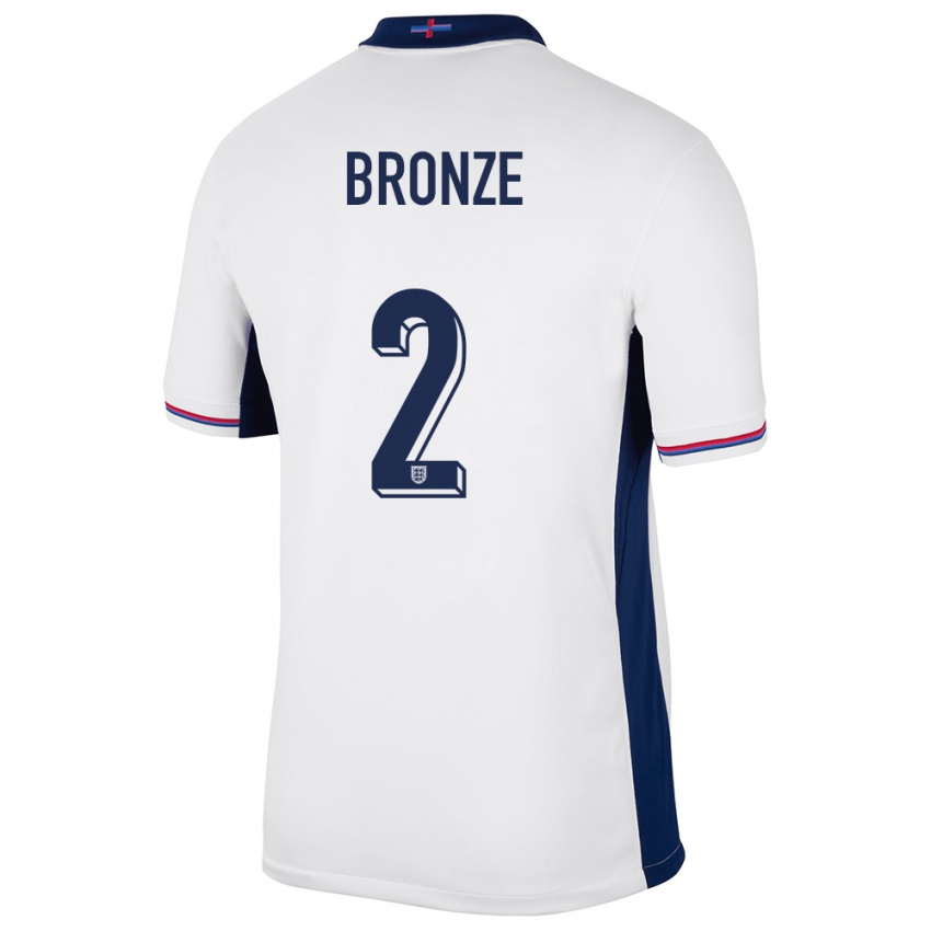 Kinderen Engeland Lucy Bronze #2 Wit Thuisshirt Thuistenue 24-26 T-Shirt België