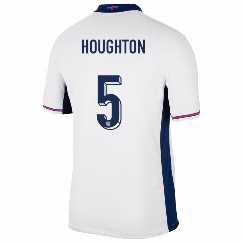 Enfant Maillot Angleterre Steph Houghton #5 Blanc Tenues Domicile 24-26 T-Shirt Belgique