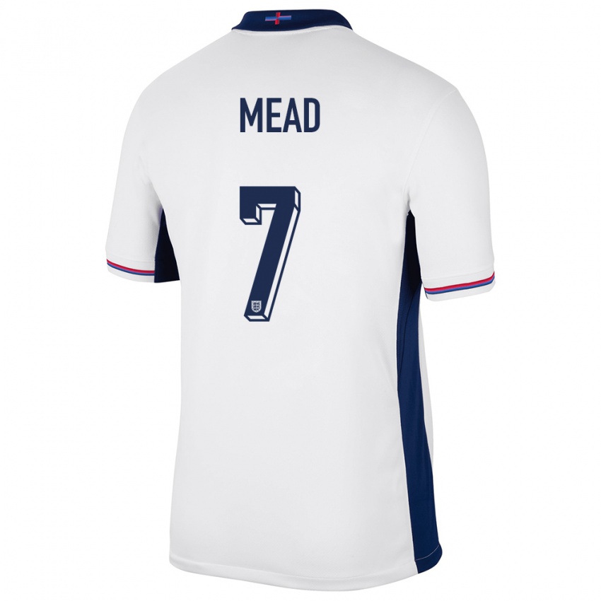 Kinderen Engeland Beth Mead #7 Wit Thuisshirt Thuistenue 24-26 T-Shirt België