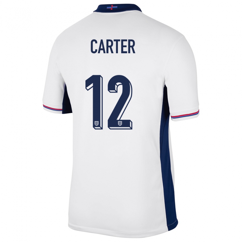 Kinderen Engeland Jess Carter #12 Wit Thuisshirt Thuistenue 24-26 T-Shirt België