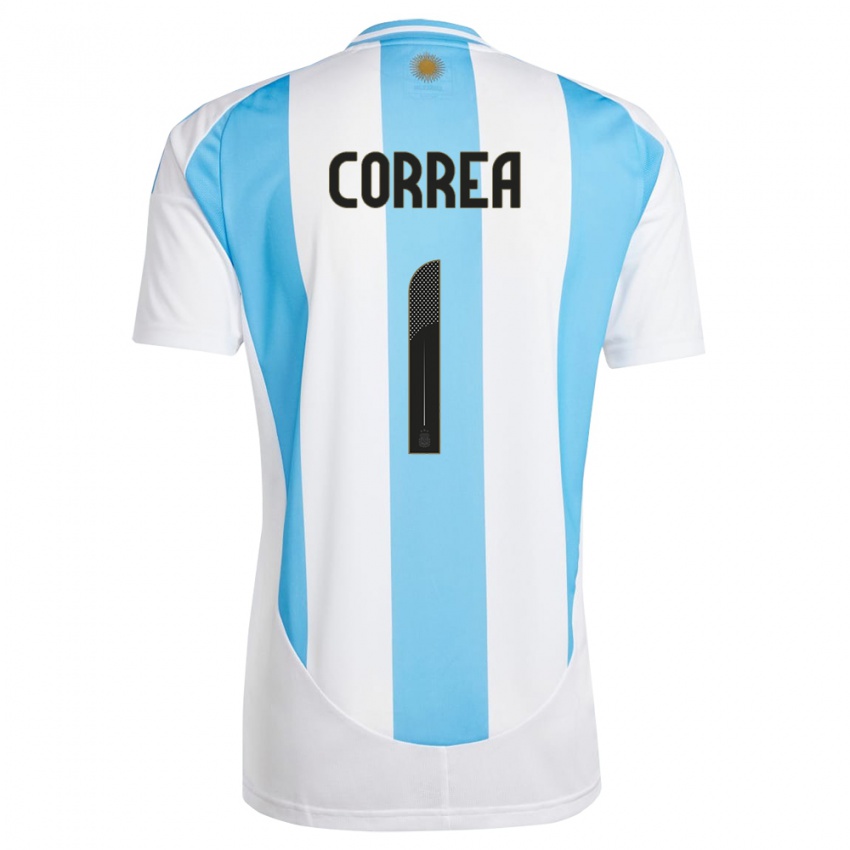 Kinderen Argentinië Vanina Correa #1 Wit Blauw Thuisshirt Thuistenue 24-26 T-Shirt België