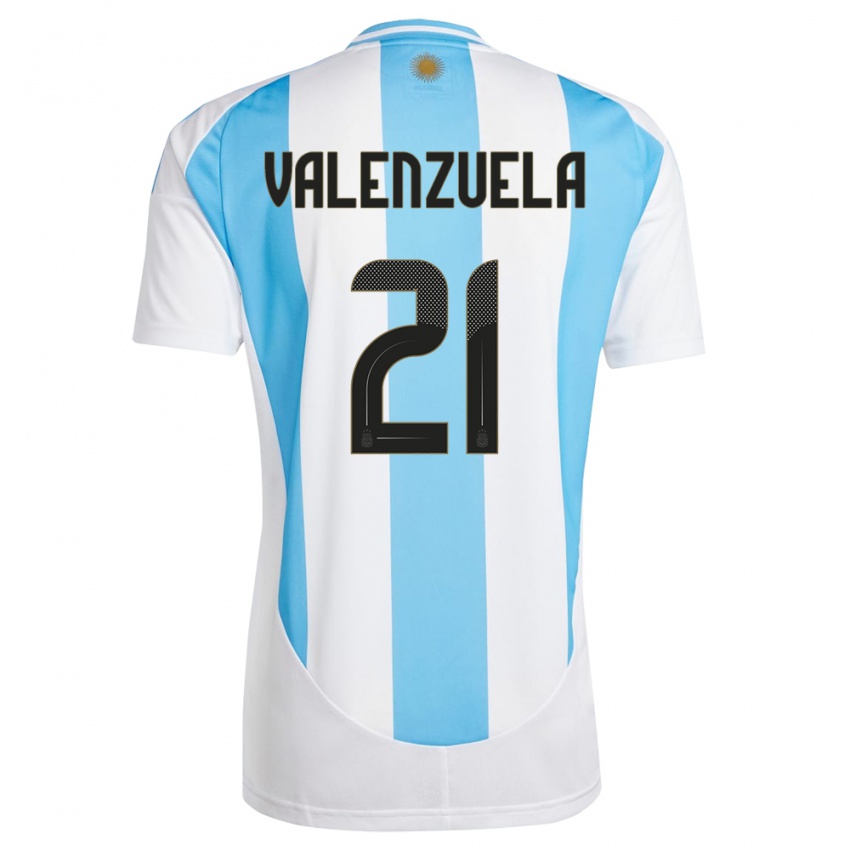 Kinderen Argentinië Fernando Valenzuela #21 Wit Blauw Thuisshirt Thuistenue 24-26 T-Shirt België