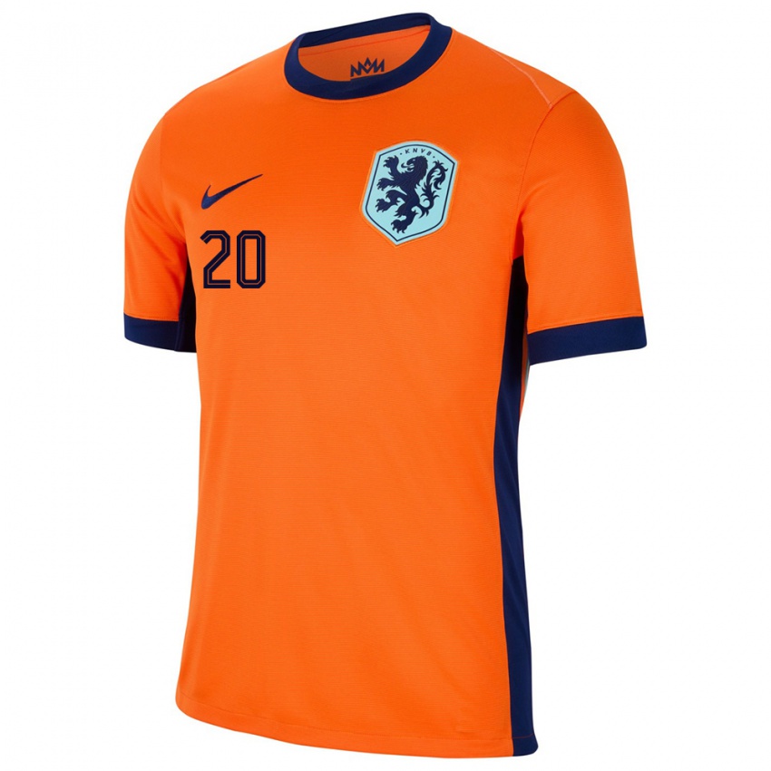 Enfant Maillot Pays-Bas Dominique Janssen #20 Orange Tenues Domicile 24-26 T-Shirt Belgique