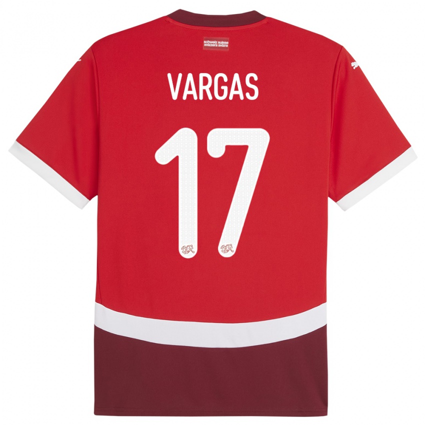 Kinderen Zwitserland Ruben Vargas #17 Rood Thuisshirt Thuistenue 24-26 T-Shirt België