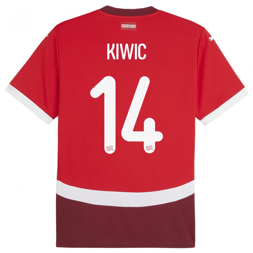 Enfant Maillot Suisse Rahel Kiwic #14 Rouge Tenues Domicile 24-26 T-Shirt Belgique