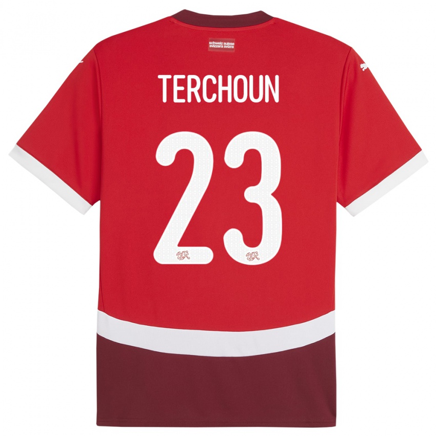 Enfant Maillot Suisse Meriame Terchoun #23 Rouge Tenues Domicile 24-26 T-Shirt Belgique