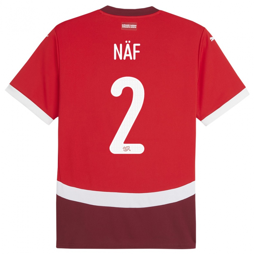 Enfant Maillot Suisse Philip Naf #2 Rouge Tenues Domicile 24-26 T-Shirt Belgique