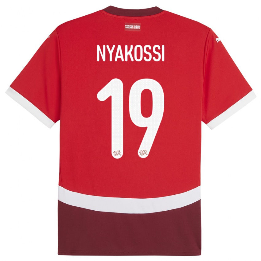 Kinderen Zwitserland Roggerio Nyakossi #19 Rood Thuisshirt Thuistenue 24-26 T-Shirt België