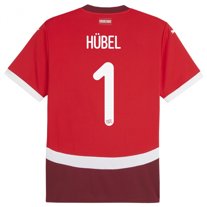 Enfant Maillot Suisse Marvin Hubel #1 Rouge Tenues Domicile 24-26 T-Shirt Belgique