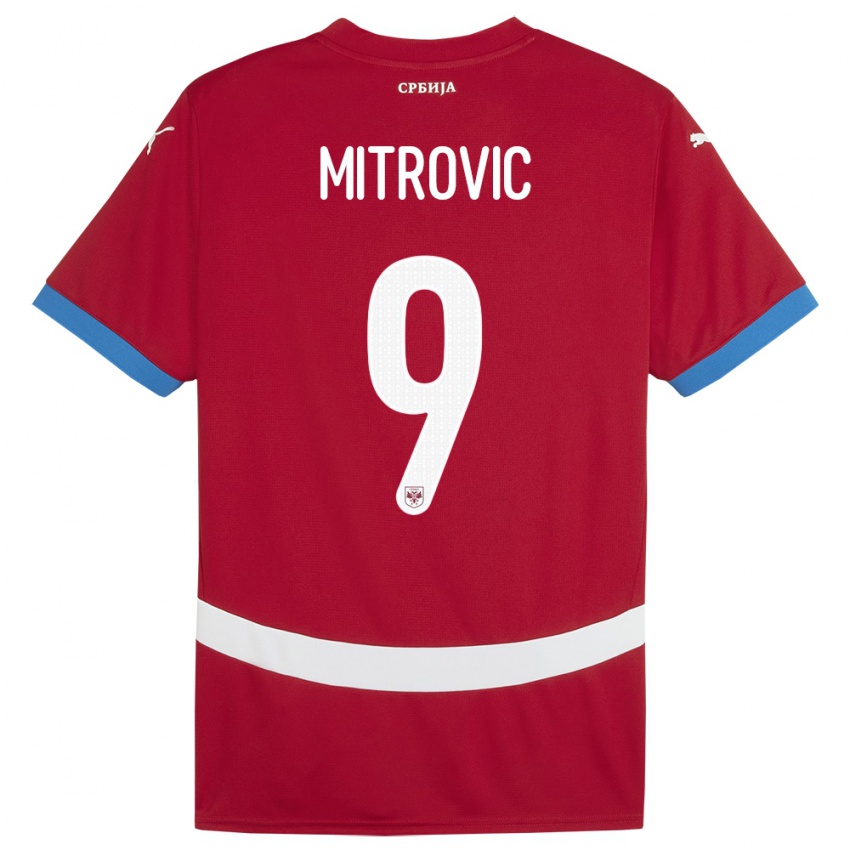 Kinderen Servië Aleksandar Mitrovic #9 Rood Thuisshirt Thuistenue 24-26 T-Shirt België