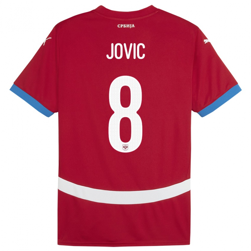 Kinderen Servië Luka Jovic #8 Rood Thuisshirt Thuistenue 24-26 T-Shirt België
