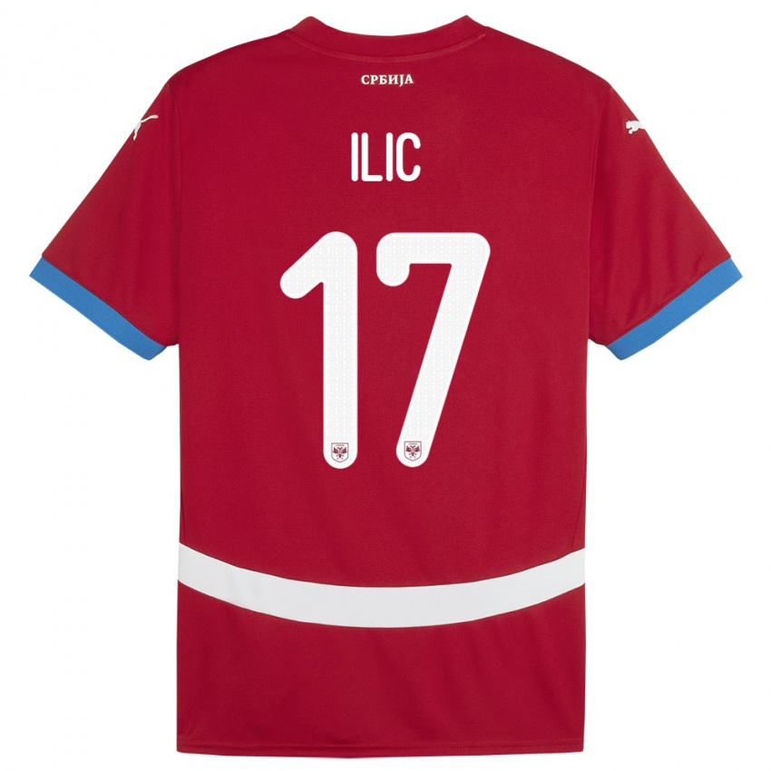 Kinderen Servië Ivan Ilic #17 Rood Thuisshirt Thuistenue 24-26 T-Shirt België