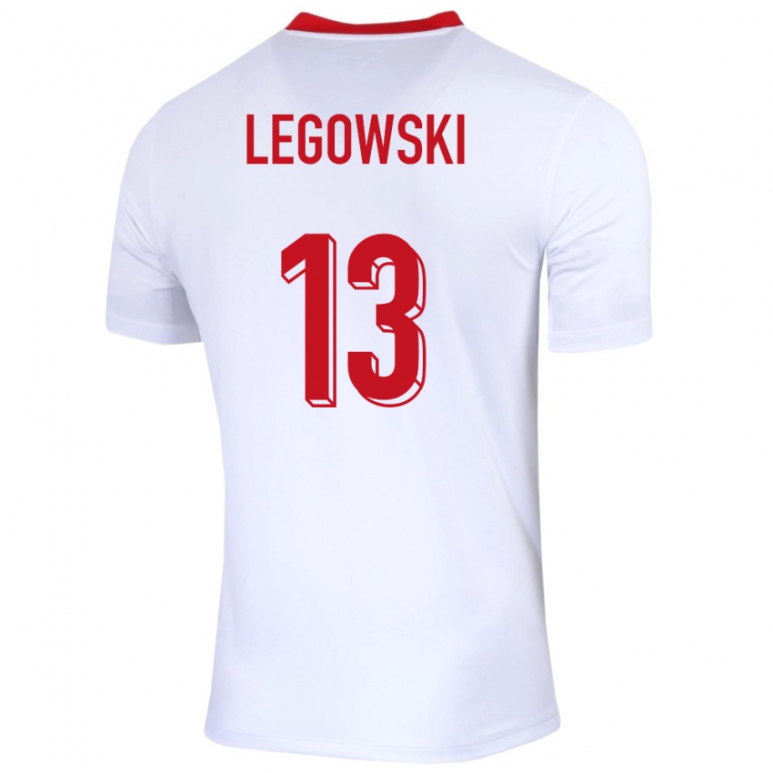 Enfant Maillot Pologne Mateusz Legowski #13 Blanc Tenues Domicile 24-26 T-Shirt Belgique