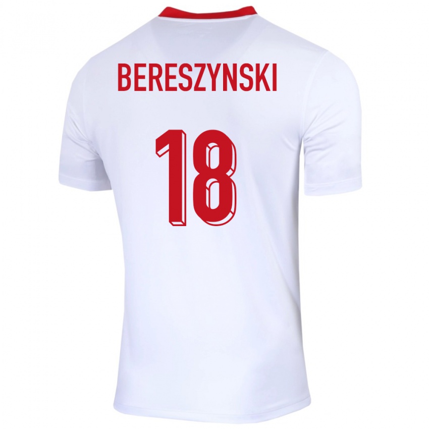 Enfant Maillot Pologne Bartosz Bereszynski #18 Blanc Tenues Domicile 24-26 T-Shirt Belgique