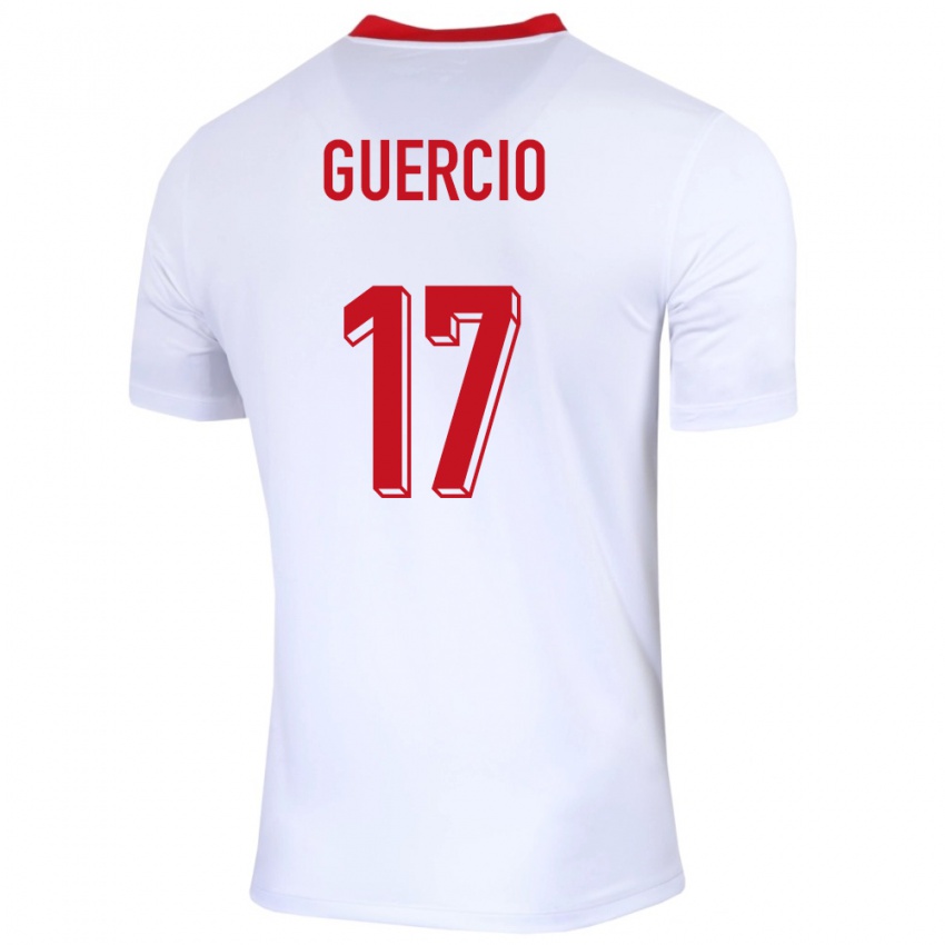 Enfant Maillot Pologne Tomasso Guercio #17 Blanc Tenues Domicile 24-26 T-Shirt Belgique