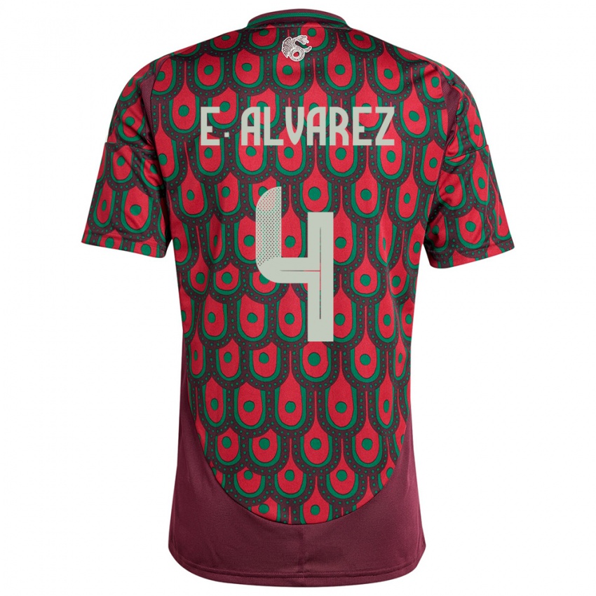 Kinderen Mexico Edson Alvarez #4 Kastanjebruin Thuisshirt Thuistenue 24-26 T-Shirt België