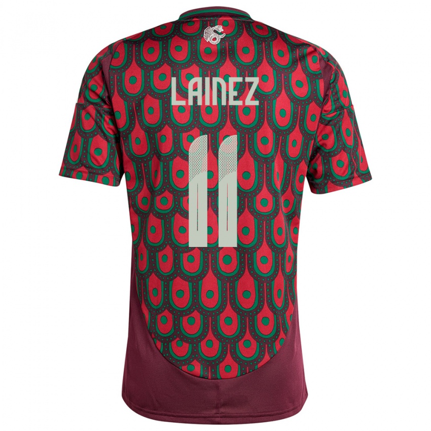 Enfant Maillot Mexique Diego Lainez #11 Bordeaux Tenues Domicile 24-26 T-Shirt Belgique