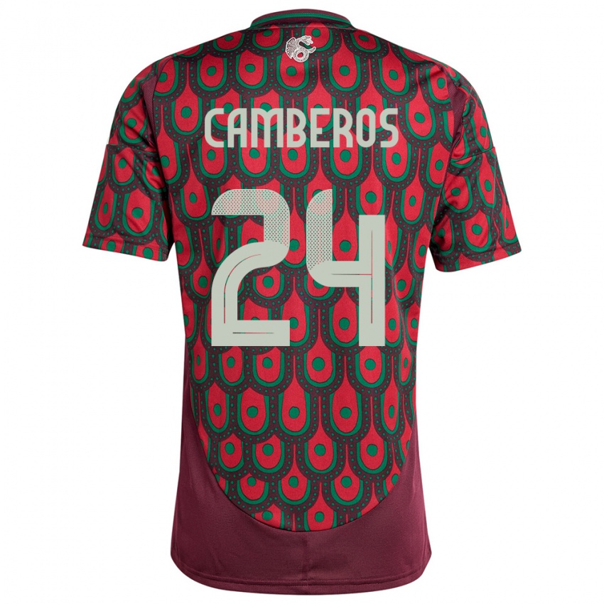 Kinderen Mexico Scarlett Camberos #24 Kastanjebruin Thuisshirt Thuistenue 24-26 T-Shirt België