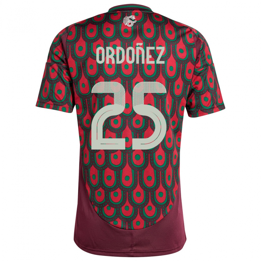 Kinderen Mexico Diana Ordonez #25 Kastanjebruin Thuisshirt Thuistenue 24-26 T-Shirt België