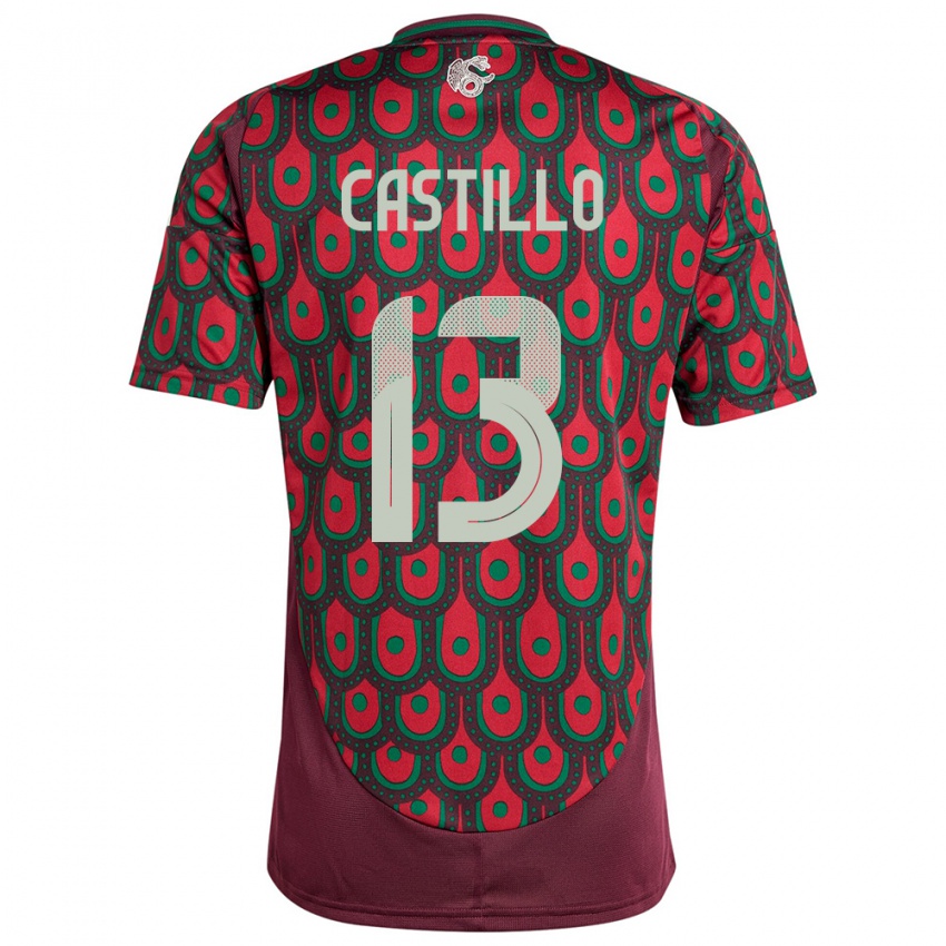 Kinderen Mexico Jose Castillo #13 Kastanjebruin Thuisshirt Thuistenue 24-26 T-Shirt België